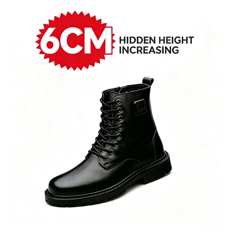 Men'S Shoes With Height Increase - Stivali da uomo in pelle con